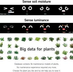 Smart Flowerpots Smart Pet Planter Ai Planter Intelligent Flowerpots Multiple Expressions 7 Smart Sensors and Ai Chips Make Raising Plants