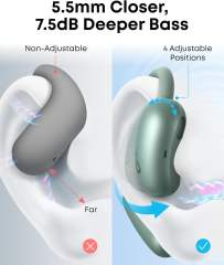 2025 New Soundcore AeroFit 2 by Anker Open-Ear Earphones Adjustable Ear Hooks Snug Fit Rich Bass Hi-Res 42H Playtime Bluetooth 5.4 AI Clear Calls Wireless Charging Translation Earbuds Real Time