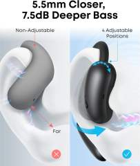 2025 New Soundcore AeroFit 2 by Anker Open-Ear Earphones Adjustable Ear Hooks Snug Fit Rich Bass Hi-Res 42H Playtime Bluetooth 5.4 AI Clear Calls Wireless Charging Translation Earbuds Real Time