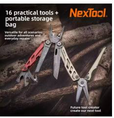 New NexTool Flagship Pro F30 Multitool Pliers 16 in 1 Multi Tool EDC Outdoor Camping Equipment Red-Brown