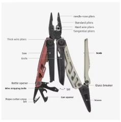 New NexTool Flagship Pro F30 Multitool Pliers 16 in 1 Multi Tool EDC Outdoor Camping Equipment Red-Brown