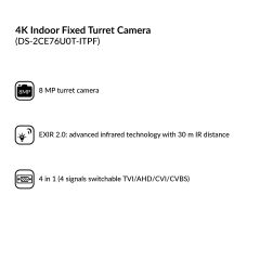 4K Indoor Fixed Turret Camera | DS-2CE76U0T-ITPF