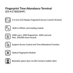 Value Series Fingerprint Time Attendance Terminal | DS-K1T8003MF/DS-K1T8003EF