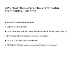 4 Port Fast Ethernet Smart Harsh POE Switch | DS-3T1306P-SI/HS