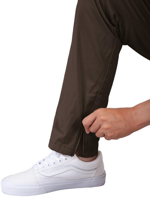 Mens Joggers with Zipper Pockets Slim Fit Coffee