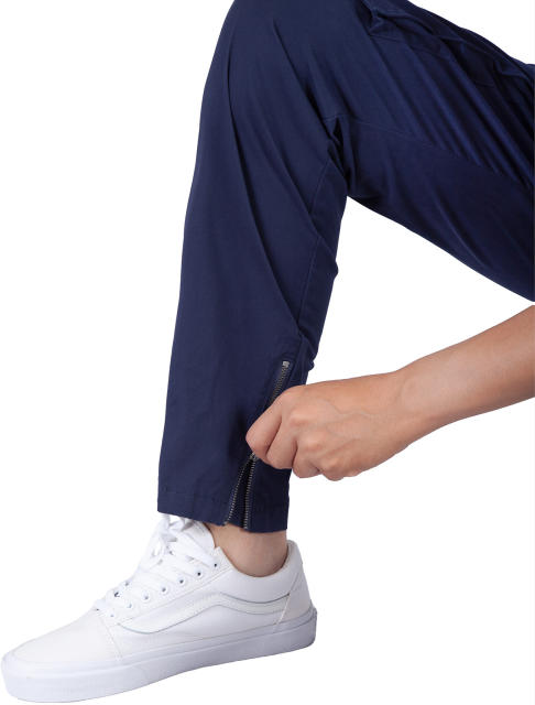 Mens Joggers with Zipper Pockets Slim Fit Navy Blue
