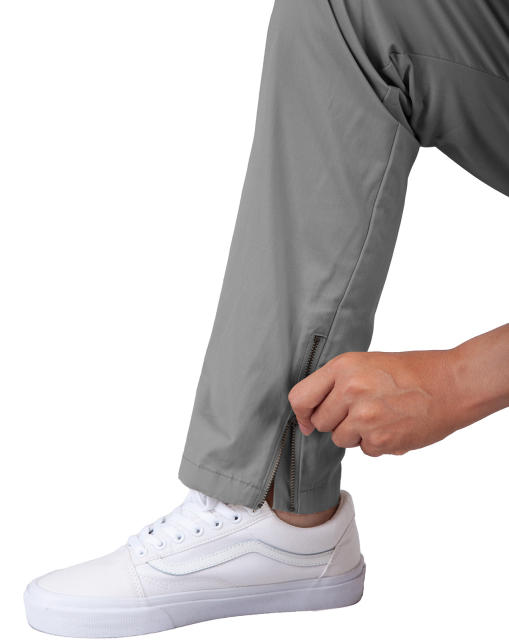 Mens Joggers with Zipper Pockets Slim Fit Mid Grey