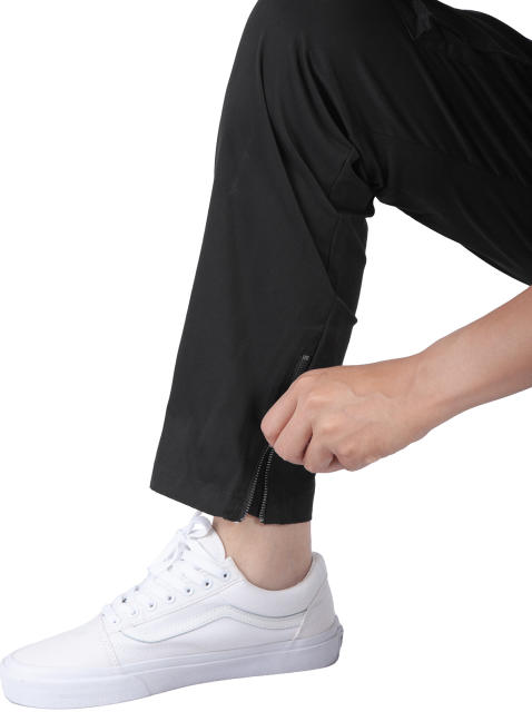 Mens Joggers with Zipper Pockets Slim Fit Black