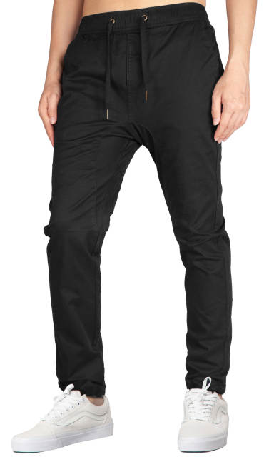 Men’s Jogger Pants with Pockets Open Hem Slim Fit Black