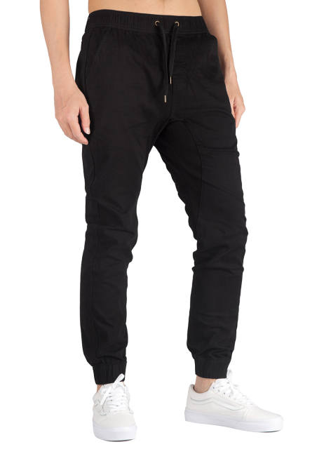 Man Khaki Jogger Pants Slim Fit Black