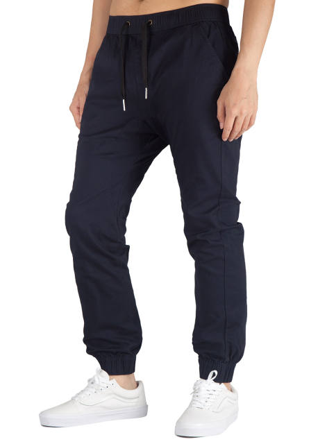 Man Khaki Jogger Pants Slim Fit Dark Blue