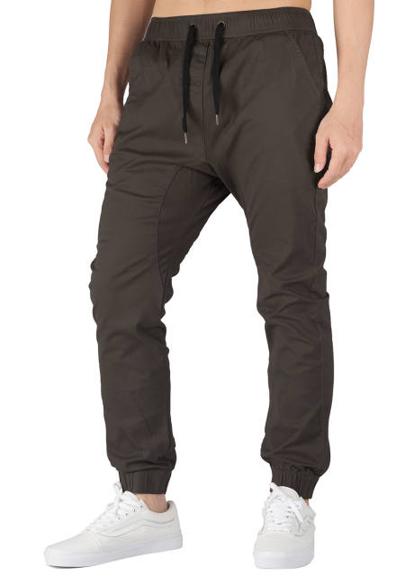 Man Khaki Jogger Pants Slim Fit Charcoal