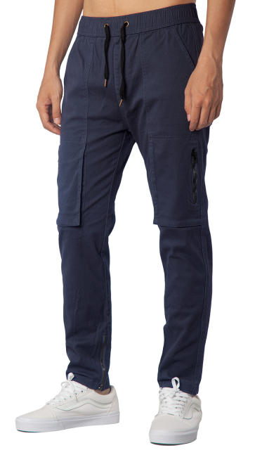 Mens Joggers with Zipper Pockets Navy Blue