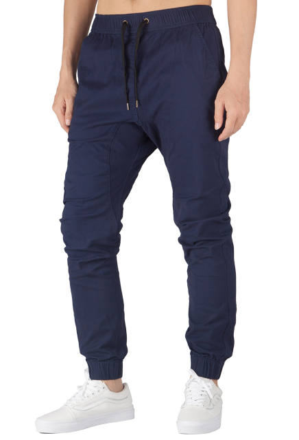 Man Khaki Jogger Pants Slim Fit Navy Blue