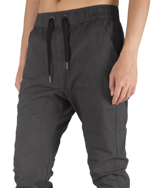 Man Khaki Jogger Pants Slim Fit Dark Grey