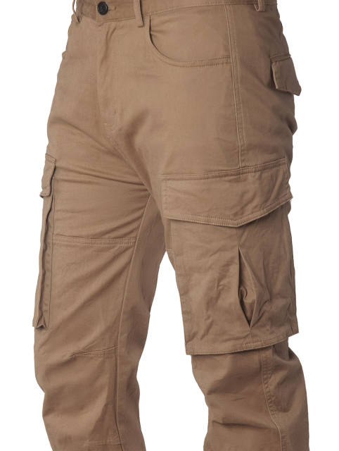 Man Cargo Work Pants Straight Fit Dark Khaki