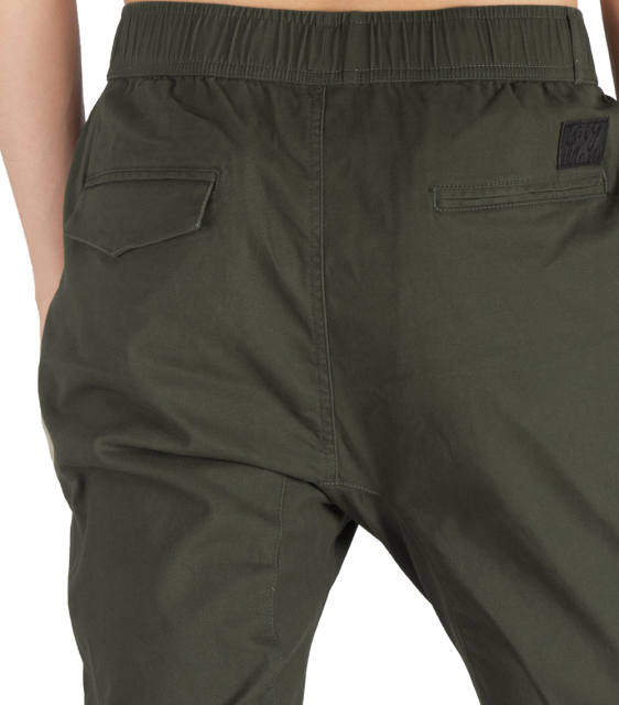 Man Khaki Jogger Pants Slim Fit Army Green