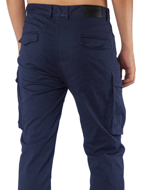 Man Cargo Work Pants Straight Fit Navy Blue
