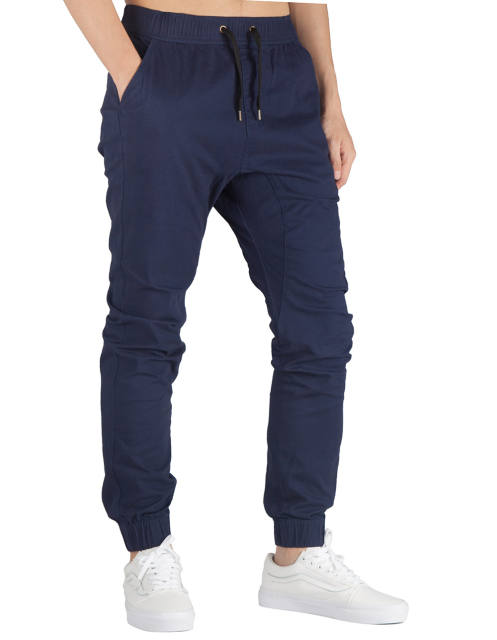 Man Khaki Jogger Pants Slim Fit Navy Blue