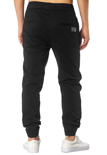 Man Khaki Jogger Pants with Wrinkled Design Black