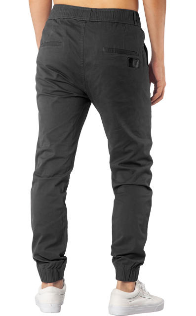 Man Khaki Jogger Pants with Wrinkled Design Dark Grey
