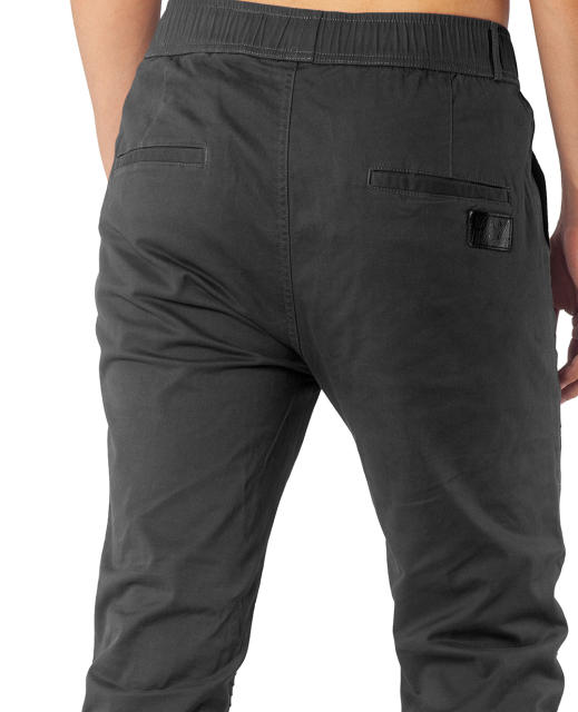 Man Khaki Jogger Pants with Wrinkled Design Slim Fit Dark Grey