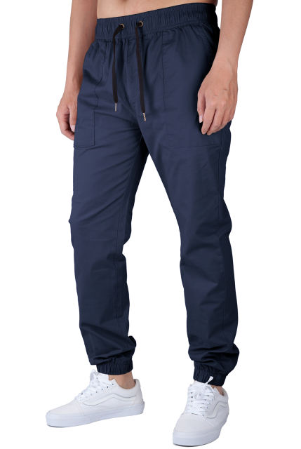 Men Joggers with Pockets Slim Fit Athletic Pants Navy Blue