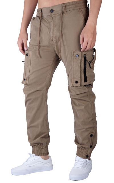 Man Wild Cargo Jogger Pants Slim Fit Khaki