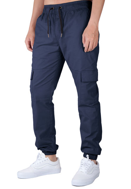 Men Cargo Joggers Athletic Pants Navy Blue