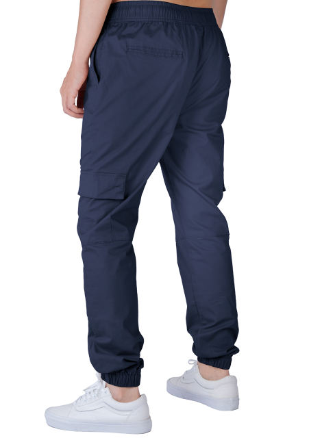 Men Cargo Joggers Athletic Pants Navy Blue