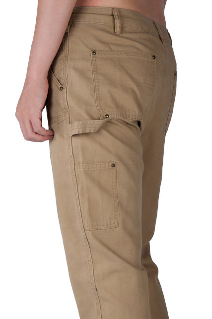 Man Carpenter Chino Pants with Tool Pockets Relaxed Fit Khaki