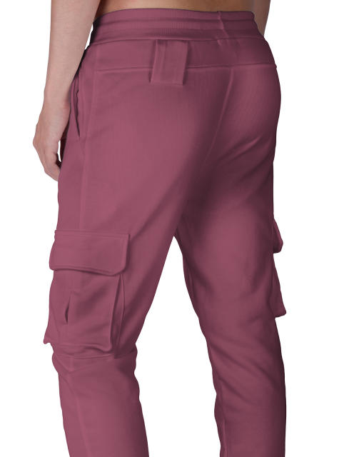 Sweatpants for Men Active Fleece Jogger Track Pants with Cargo Pockets Slim Fit Slim Fit Burgundy