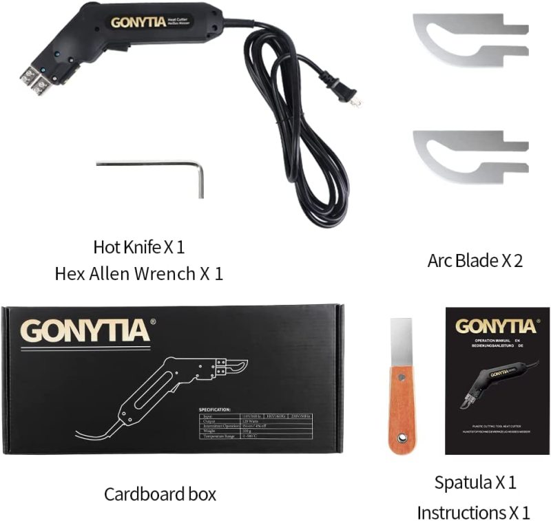 GONYTIA Hot Knife foam cutter Rope Cutter Fabric Cutter Pro Electric Hot Knife Heat Sealer Cutting Tool kit with 2 Blades &amp; Accessories