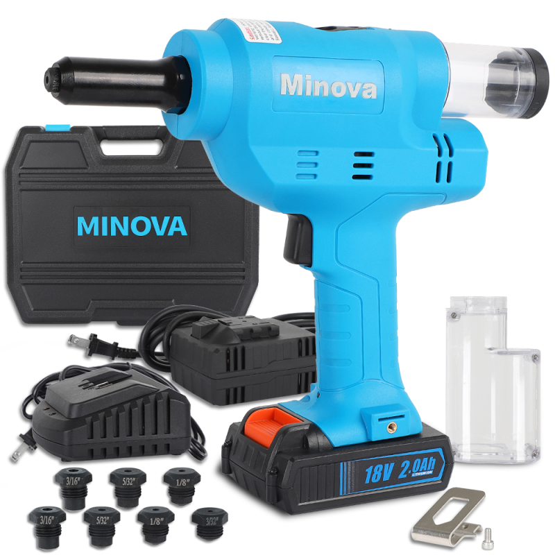 MINOVA Battery Rivet Tool Kit Cordless Rivet Tool KD-02F A+D