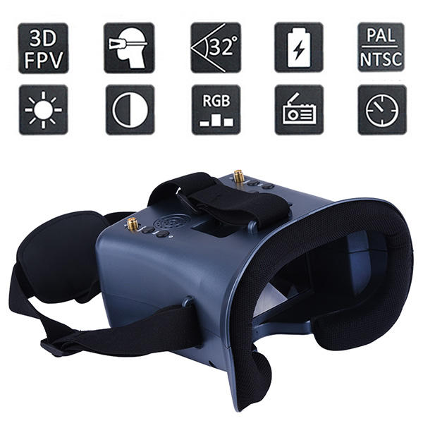 Hobbyporter VR008 Mini FPV Goggles 800x480px 4.3inch display with 40ch Diversity Antenna and built in Battery and DVR
