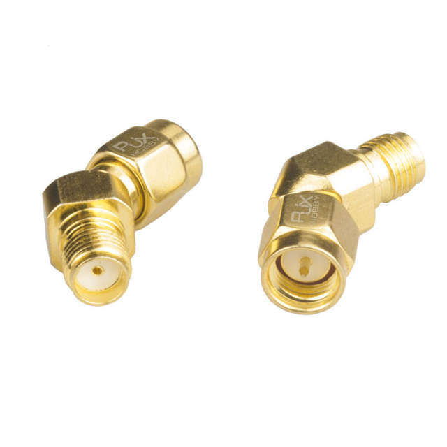Male to Female 45 Degree Antenna Adapter Gold Plated Connector for FPV Race RX5808 Fatshark Goggles - 2Pack