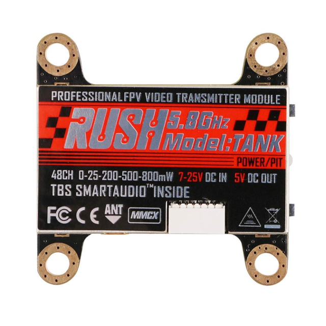 RUSH VTX TANK 5.8GHz 48CH PIT/25/200/500/800mW Transmitter For FPV Racing Drone