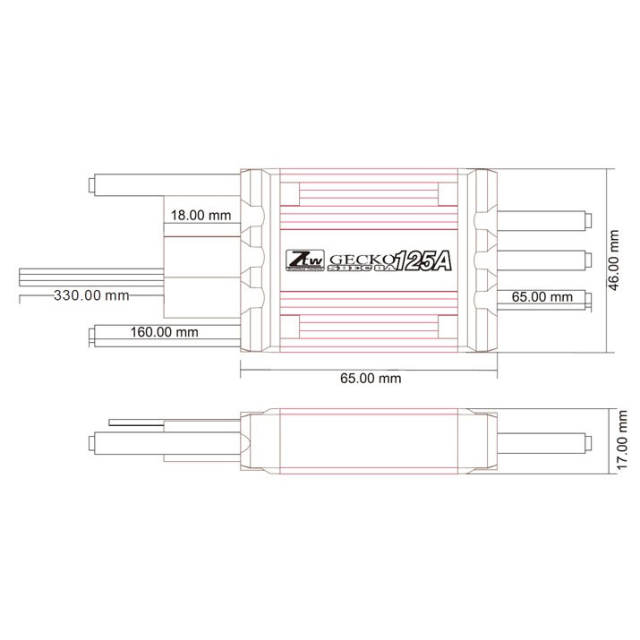 ZTW - Gecko 125A SBEC 8A ESC Brushless Speed Controller