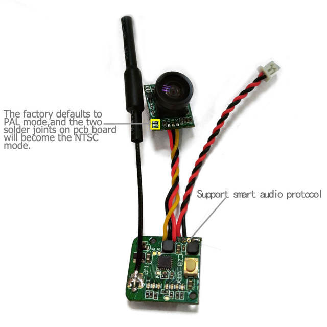 Turbowing 5.8ghz 25mw 48ch Split Style FPV Camera and Video Transmitter With Smart Audio