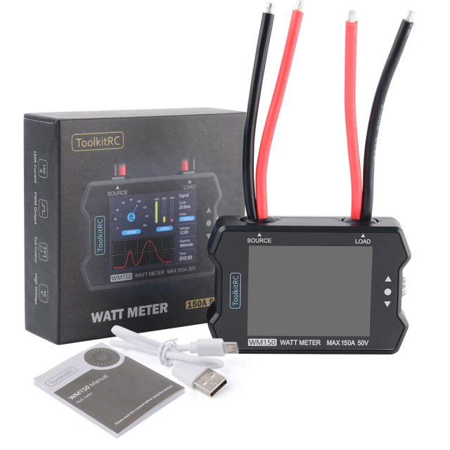 ToolKitRC - WM150 Advanced Watt Meter 1-50v 150A 2.4" TFT Screen