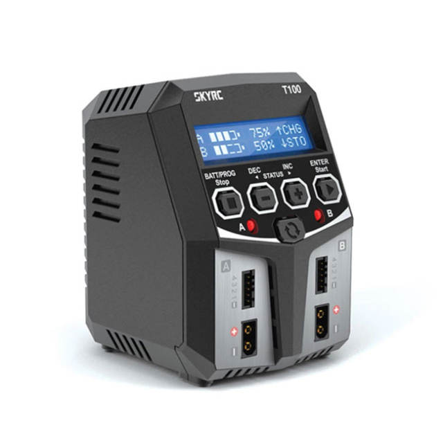 SkyRC - T100 DUAL 5A 2X50W Balance Charger for 2-4S LiPo/LiIon/LiFe/LiHV Battery