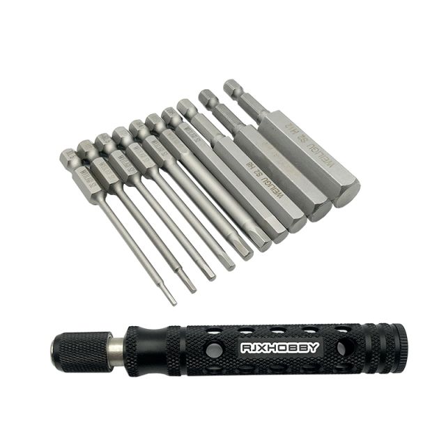 RJX - 10PCS 1/4 Inch 6.35mm Length75mm H1.5,H2,H2.5, H3, H4, H5, H6, H8, H10,H12 Hex Shank Magnetic Hexagon Screwdriver