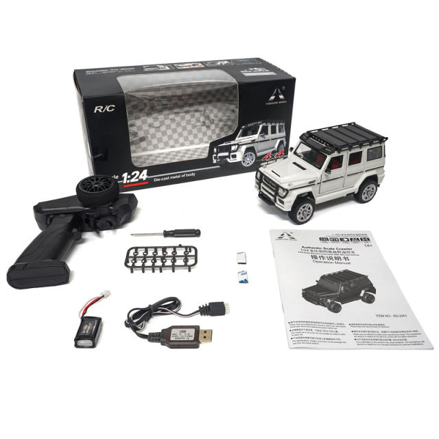 SG2401 Metal RC Crawler 1/24 Full Scale 2.4G 4WD Remote Control Car - White