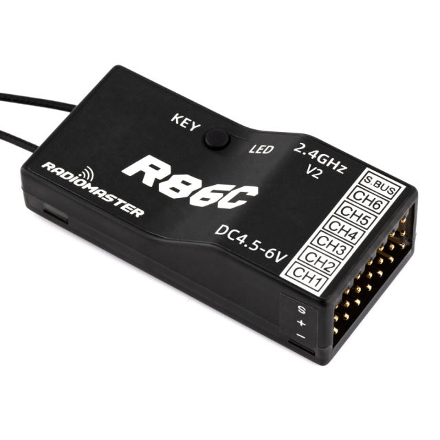 RadioMaster - R86C V2 6ch Frsky D8/D16 and Futaba SFHSS Compatible PWM / Sbus Receiver