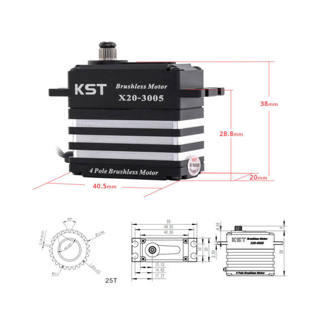 X20-3005 Brushless Standard Servo 32Kgf.cm 0.047sec/60degree