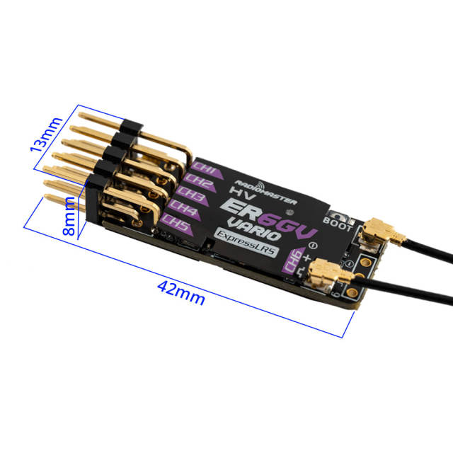 RadioMaster - ER6GV 2.4ghz PWM ExpressLRS 6 Channel receiver with Vario Sensor