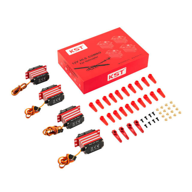 KST - HLS 12v Brushless Servo combo set for 700-800 class RC Helicopters - HLS3008-12 & HLS1535-12