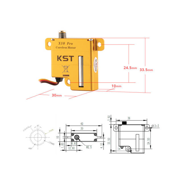 KST - X10 Pro Digital Metal Gear Servo 11.5Kgf.cm 0.10sec for F5J Competition Gliders and Large Scale Gliders