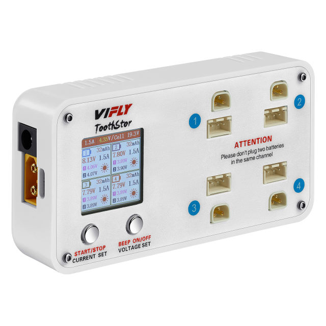 VIFLY - ToothStor - 4 Port 2S Balance Charger with Storage Mode