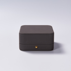 custom logo & colour PU leather jewelry box with microfiber inside